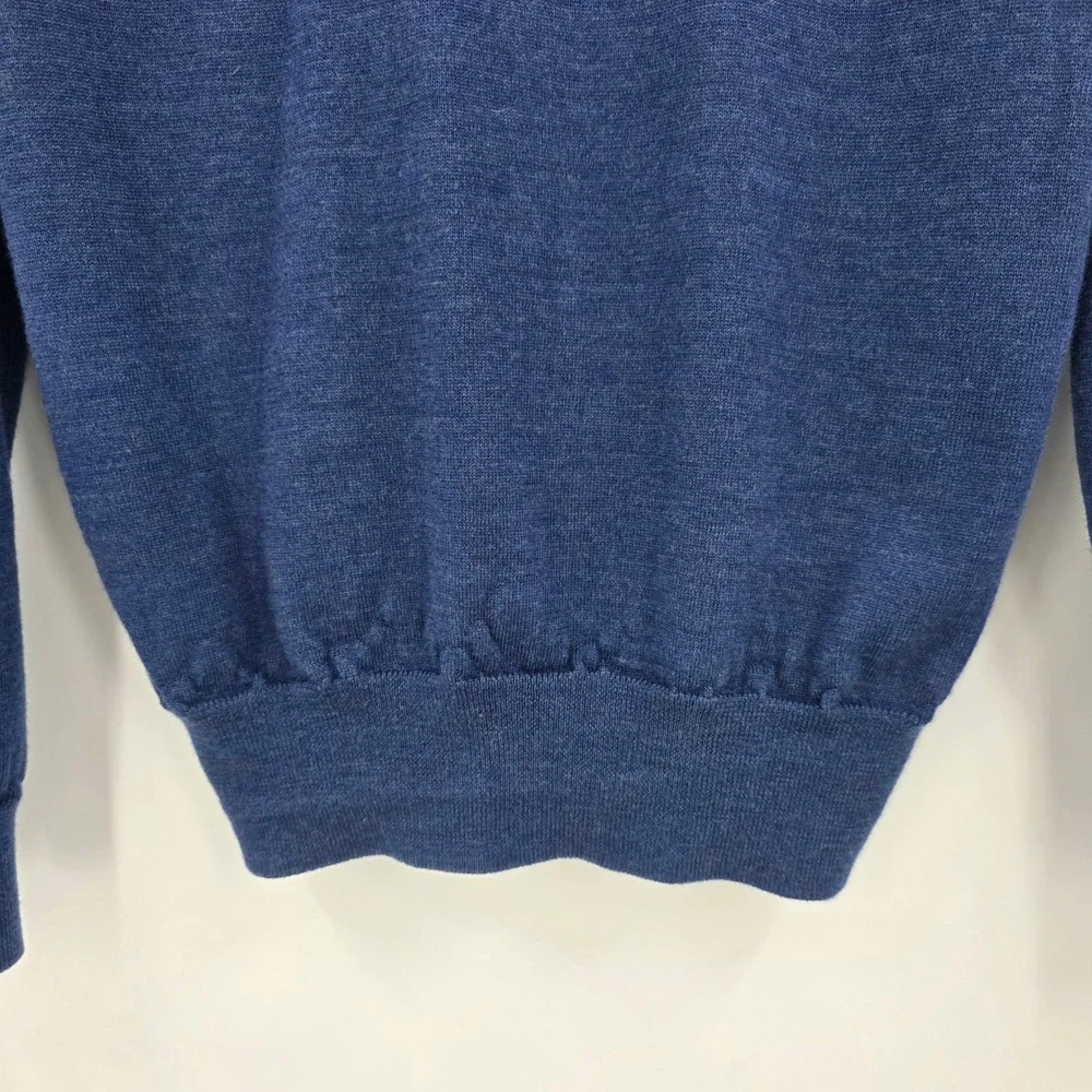 POLO RALPH LAUREN MERINO WOOL SWEATER MENS SMALL BLUE V NECK WASHABLE PREPPY
